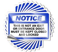 Signs Notice This is Not an Exit or Entrance Door Outdoor Bar Durable Vinyl / Funny Decor for Bar Vintage Coffee - Bar Signs for Home Bar Funny (6 x 9 cm - 10 pièces)
