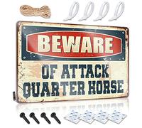 Signs & Signals Beware of Attack Quarter Horse Plaque métallique Stuff for Your Room Stuff for Your Room Stuff for Your Room Stuff for Your Room ( Taille : 20 x 30 cm)