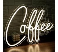 SIGNSHIP Coffee Neon Light LED Blanc chaud Café Enseigne Au Néon pour décoration murale, alimenté par USB pour café, cuisine, chambre, Noël, bar mariage,fête d'anniversaire