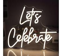 SIGNSHIP Enseigne lumineuse néon Lettre blanche chaude à LED pour décoration murale Enseignes lumineuses USB pour la maison, la chambre à coucher, la fête de mariage, Noël et la Saint-Valentin