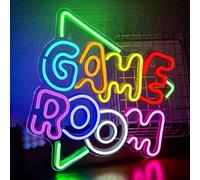 SIGNSHIP Game Room Neon Gaming Mural 32*34cm Led Gaming pour Salle de Jeux | Lampe Neon Decor Cadeau pour Gamer Anniversaire Jeune, Enseignes Lumineuses 5 Niveaux USB pour Chambre Ado & Salle de Jeux