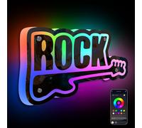 SIGNSHIP Guitar Rock Neon Led, Lampe Neon 29x36cm pour Studio de Musique | Cadeau Neon Mural Guitare Rock pour Musiciens Amateur, Enseignes Lumineuses 5 Niveaux USB Décor pour Bar & Fêtes Musicales