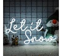 SIGNSHIP Let it Snow Neon Led, Que la Neige Tombe Lettre Lumineuse, Neon Murale avec Interrupteur Dimmable, Néon Led pour Fête de Noël, Chambre, Fête du Nouvel An, Commerce