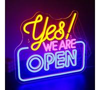 SIGNSHIP Open neon logo LED logo oui! Nous ouvrons le signe de néon pour la décoration murale jaune, rose et bleu ouvert néon indicateur Bar Restaurant Hôtel magasin Club décoration signe lumineux