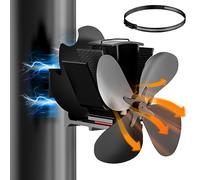 Signstek Ventilateur de cheminée magnétique, ventilateur de cheminée électrique pour poêle à bois, bois de chauffage, cheminée, tuyau de four, tuyau de fumée