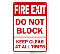 Sigo Signs Quitter le feu Ne pas obstruer Effacer Gardez en tout temps de sécurité en aluminium 10 Inscription x7 fédéral pour intérieur ou extérieur