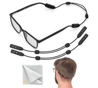 SIGONNA Lot de 2 sangles de lunettes de soleil sans queue de sport pour homme et femme - Cordon réglable de 33 cm M - Supports antidérapants autour du cou et de la tête
