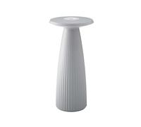 SIGOR Nuflair - Lampe de table LED rechargeable à intensité variable avec vase de fleurs intégré, intérieur et extérieur, IP54, hauteur 24 cm, rechargeable avec easy-connect puk, 12 h, gris brume