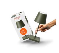 SIGOR Nuindie 2.0 mini - Petite lampe de table LED à intensité variable - Pour l'intérieur et l'extérieur - Protection contre les éclaboussures IP54 - Hauteur : 25 cm - Rechargeable avec USB-C - Durée