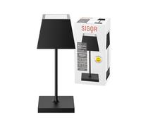SIGOR Nuindie Mini - Lampe de table avec batterie à LED variable pour l’intérieur et l’extérieur, hauteur 25 cm, rechargeable par Easy-Connect, 24 h de durée de luminosité, Nuit noir