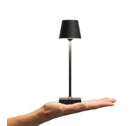 SIGOR Nuindie pocket - Petite lampe de table LED rechargeable à intensité variable, pour l'intérieur et l'extérieur, IP54, hauteur 21 cm, rechargeable par USB-C, 7 h, nuit noir