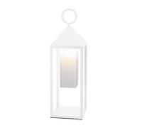 SIGOR Nuphare - Lampe de jardin LED à intensité variable sur batterie Indoor & Outdoor, hauteur 47cm, rechargeable par micro USB, autonomie 24 h, blanc