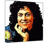 Sigourney Weaver - Pop Art Impression sur toile Multicolore Fond blanc 30 x 30 x 2,5 cm
