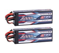 SIGP 2S 7.4V Lipo Battery 5000mAh 130C Hard Case with Deans T Plug for RC Car Truck Boat Vehicles Tank Buggy Racing Hobby 2 Packs