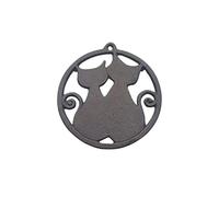 SIGRIS Trivet en Fer Rustique Rond Dark Brown et Black, 15,5 x 15,5 x 1,5 cm, Cuisine, Maison et Jardin