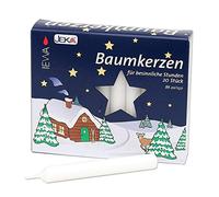 Sigro 20 pièces Arbre Bougies, 13 x 105 mm, Cire, Blanc, 1.3 x 1.3 x 10.5 cm