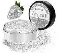 SigWong Paillettes Comestibles, 15g Colorant Alimentaire Poudre Alimentaires pour Un Cocktail, Paillettes À Boire pour Liqueur, Vin, Champagne D'halloween-Argent