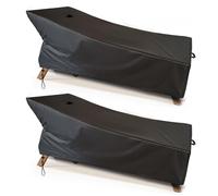 SIHAIAN Lot de 2 housses de chaise longue imperméables, résistantes aux UV et à la poussière - Housses pour meubles de patio - Noir - 172 x 81 x 81 cm (L x l x H)