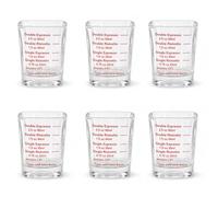 Sihanoukville Lot de 6 verres à shot à expresso de 60 ml avec marques de mesure oz/ml pour bar à café, marques noires (marques rouges)
