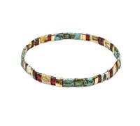 SIHAOYY Bracelets élastiques vintage avec perles Tila pour femmes - Cadeau tendance - Bijoux colorés arc-en-ciel - Bracelet avec perles Miyuki Tila - Cadeau DIY