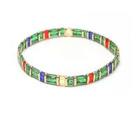 SIHAOYY Bracelets élastiques Vintage en Perles Tila pour Femmes, Bijoux Tendance et colorés, Arc-en-Ciel, Perles Miyuki Tila, à Faire soi-même