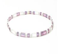 SIHAOYY Bracelets élastiques Vintage en Perles Tila pour Femmes, Bijoux Tendance et colorés, Arc-en-Ciel, Perles Miyuki Tila, à Faire soi-même