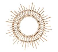 SiHmai Miroir Mural Rond en Rotin, Décoration Artistique Créative, Miroir De Maquillage, Accessoires Photo Artisanaux pour Inodoor, Maison, Bureau, Salon, Couloir, Miroir Suspendu,A,50 * 50CM