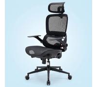 SIHOO B100 Fauteuil de Bureau Ergonomique - Soutien Lombaire, Chaise de Bureau Grillagée avec Appui-Tête Réglable, Assise Pivotante pour Domicile & Gaming, Noir