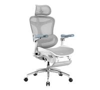 SIHOO C300 Pro Chaise de Bureau Ergonomique Avec Accoudoirs,Support Lombaire Dynamique, avec Repose-pieds, Blanc