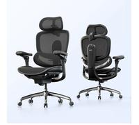 SIHOO C300 V2 Chaise de Bureau Ergonomique, Soutien Lombaire Intégral, 8D Accoudoirs Réglables, Maille Respirante, Noir