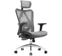 SIHOO M57 Fauteuil de Bureau Ergonomique pour Ordinateur avec appuie-tête réglable, Dossier et accoudoirs en Maille,Gris G