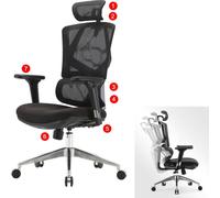 chaise de bureau SIHOO ergonomique soutien lombaire rembourré noir