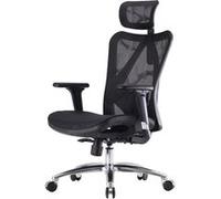 Sihoo chaise de bureau ergonomique charge max. 150kg ~ housse noire, piétement noir Noire G