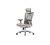 Sihoo chaise de bureau ergonomique charge max. 150kg ~ revêtement gris, piétement blanc