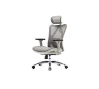 Sihoo chaise de bureau ergonomique charge max. 150kg ~ revêtement gris, piétement blanc
