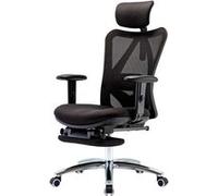 SIHOO chaise de bureau ergonomique charge maximale 150kg avec repose-pieds noir Noir G