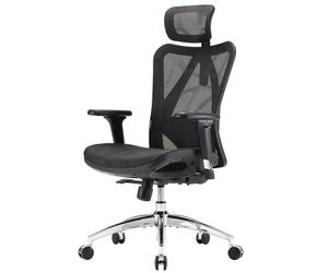 SIHOO Chaise de Bureau Ergonomique pour Ordinateur avec appuie-tête réglable, Dossier et accoudoirs en Maille Noir Mesh Chiar