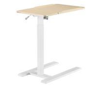 SIHOO D01 Tables de lit médicales Inclinable et Réglable avec roulettes, Bureau Mobile Pneumatique pour Ordinateur Portable, Mobile Support Ordinateur Portable lit（Érable）