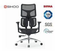 SIHOO Chaise de bureau Doro S100 – Soutien lombaire dynamique double, Accoudoirs 4D, Noir