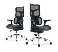 SIHOO Doro S100 Fauteuil de Bureau Ergonomique,avec Soutien Lombaire Dynamique Double,accoudoirs coordonnés en 4D,Noir