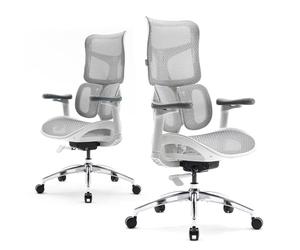 SIHOO Doro S100 Chaise de Bureau Ergonomique - avec Un Soutien Lombaire Dynamique Double, Dossier réglable sur 5 Niveaux, accoudoirs coordonnés en 4D, Angle d'inclinaison Maximal de 135 degrés, Blanc