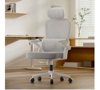 SIHOO M102C Fauteuil de Bureau Ergonomique,avec accoudoirs rabattables, Soutien Lombaire réglable,appuie-tête,Gris G
