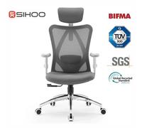 SIHOO M18 Chaise de Bureau Ergonomique à Dossier Haut, Pivotante avec Appui-tête Réglable et Support Lombaire, pour Bureau à Domicile (Gris)