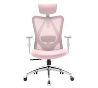 SIHOO M18 Chaise de Bureau Ergonomique,Soutien Lombaire,Appui-tête&Accoudoirs Réglables,Maille Respirante,Max 150kg,Rose