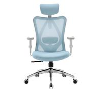 SIHOO M18 Chaise de Bureau Ergonomique,Soutien Lombaire,Appui-tête&Accoudoirs Réglables,Maille Respirante,Max 150kg,Bleu