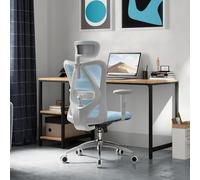 SIHOO M18 Chaise Ergonomique Bureau, Support Lombaire Réglables, Bleu | Appui-Tête Ajustable, Accoudoirs 2D, Dossier Haut, Assise Large, Blocage d'Inclinaison, 150 kg, Confort Télétravail