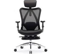 SIHOO M18 Fauteuil de Bureau Ergonomique, avec Soutien Lombaire,Dossier Réglable et Repose-pieds,Noir G