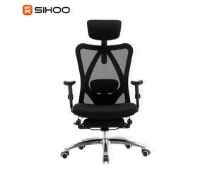 Sihoo M18JT Chaise de bureau ergonomique avec repose-pieds, dossier haut en maille respirante, appui-tête et soutien lombaire réglables