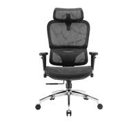 SIHOO M56B - Siège de bureau ergonomique, Fauteuil de bureau haut. Soutien lombaire dynamique 3D, Appui-tête et accoudoirs réglables 3D, Surface d'assise en mesh noir respirant