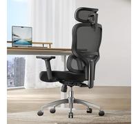 SIHOO M56C Chaise de Bureau Ergonomique Fauteuil de Bureau réglable avec Soutien Lombaire Dynamique 3D, Dossier Maille Respirante, appuie-tête & accoudoirs PU réglables. Idéal Bureau à Domicile -Noir